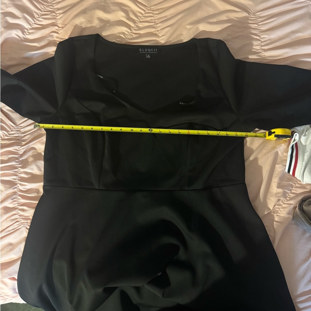 ELOQUII 20 Black Fit & Flare 3/4 Long Sleeve Dress New 20W - Picture 12 of 12